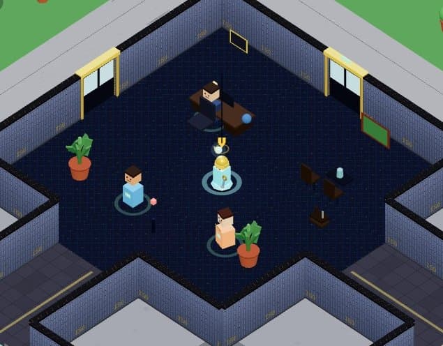 Interior de la oficina ejecutiva dentro del juego del tour